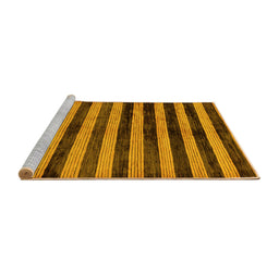 Sideview of Machine Washable Oriental Yellow Modern Rug, wshabs278yw