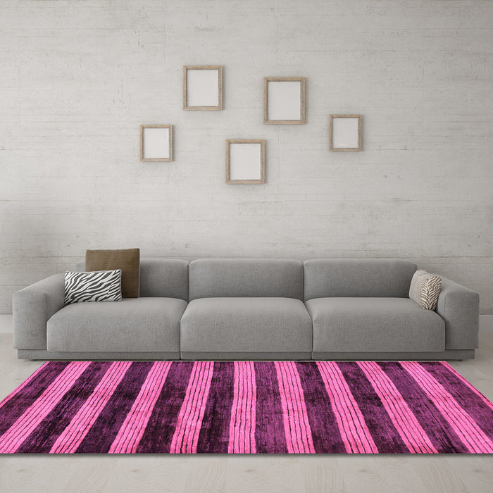 Machine Washable Oriental Purple Modern Area Rugs in a Living Room, wshabs278pur