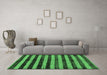 Machine Washable Oriental Emerald Green Modern Area Rugs in a Living Room,, wshabs278emgrn