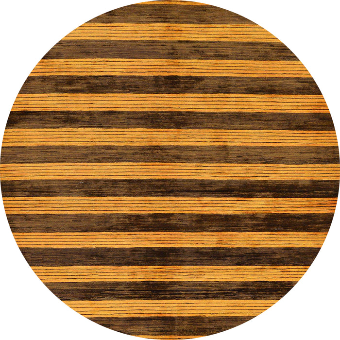 Round Abstract Red Brown Oriental Rug, abs278