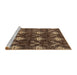 Sideview of Machine Washable Abstract Bakers Brown Rug, wshabs279