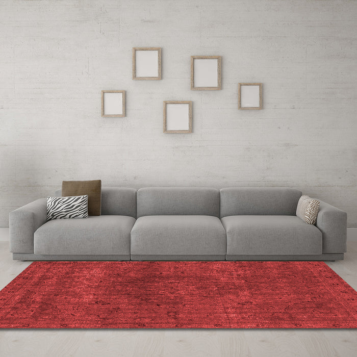 Modern Red Washable Rugs