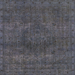 Square Machine Washable Abstract Gray Rug, wshabs2790