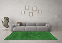 Machine Washable Abstract Green Modern Rug, wshabs2790grn