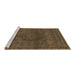 Sideview of Machine Washable Abstract Brown Modern Rug, wshabs2790brn