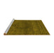 Sideview of Machine Washable Abstract Yellow Modern Rug, wshabs2790yw