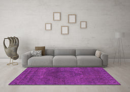 Machine Washable Abstract Pink Modern Rug in a Living Room, wshabs2790pnk