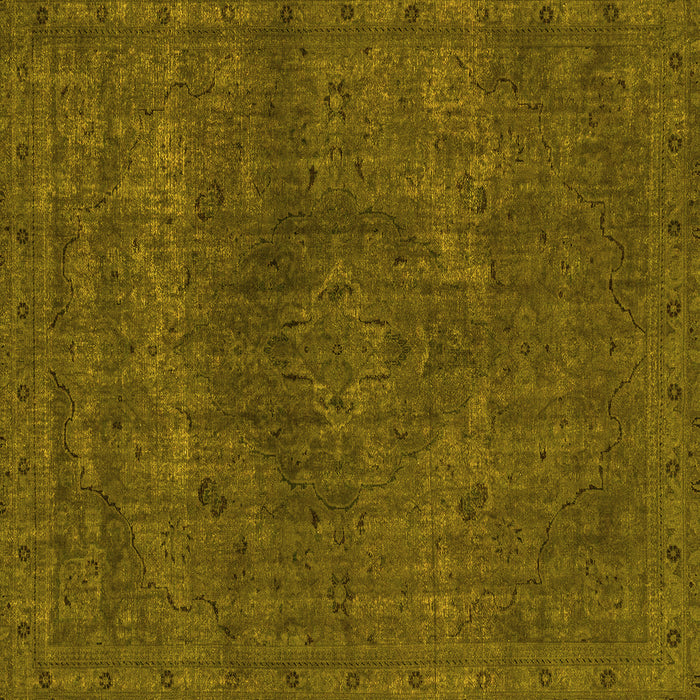 Square Abstract Yellow Modern Rug, abs2790yw