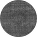 Round Machine Washable Abstract Gray Modern Rug, wshabs2790gry