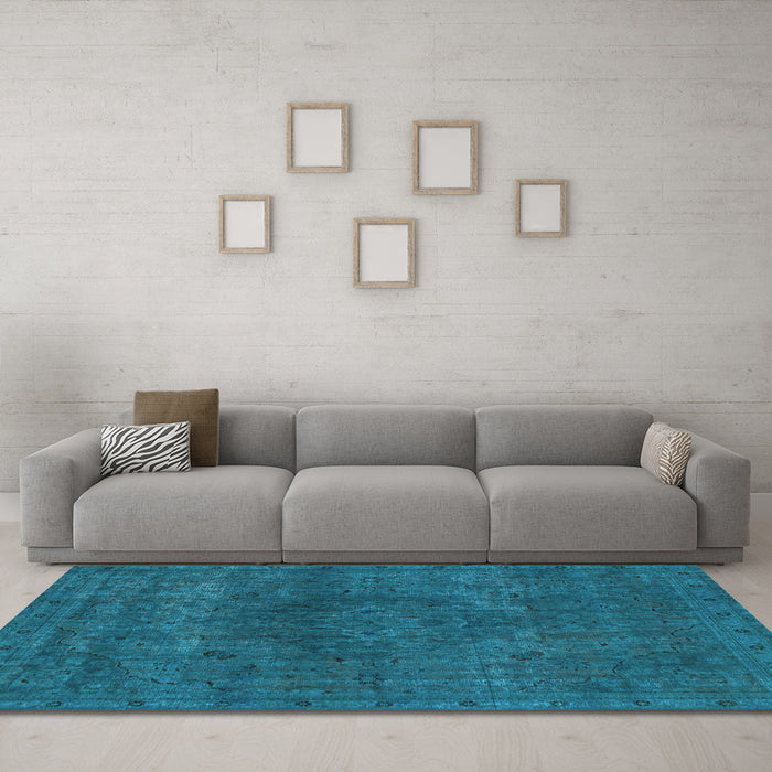 Machine Washable Abstract Light Blue Modern Rug in a Living Room, wshabs2790lblu