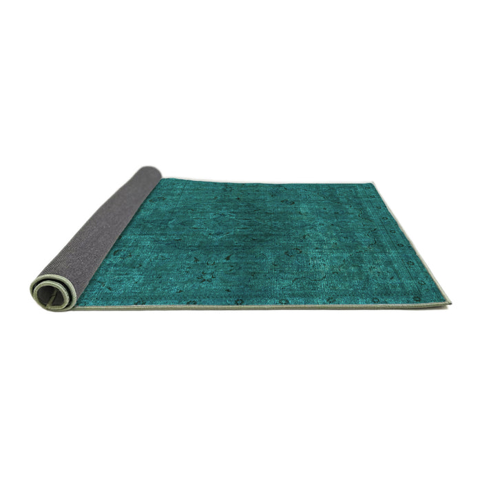 Sideview of Abstract Turquoise Modern Rug, abs2790turq
