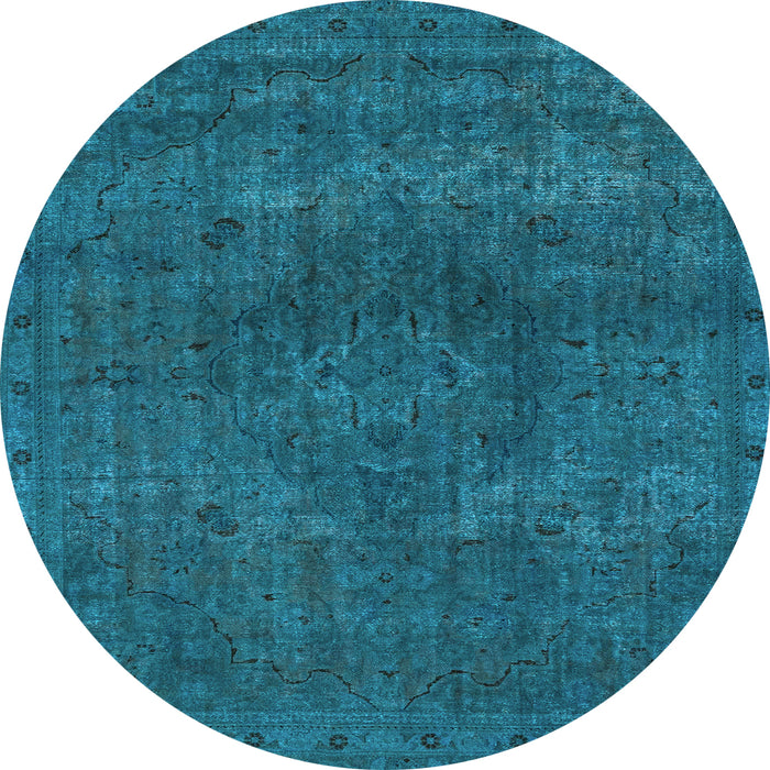 Round Abstract Light Blue Modern Rug, abs2790lblu
