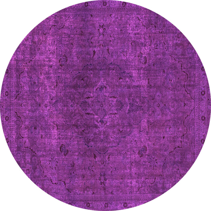 Round Machine Washable Abstract Pink Modern Rug, wshabs2790pnk