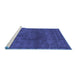 Sideview of Machine Washable Abstract Blue Modern Rug, wshabs2790blu