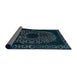 Sideview of Abstract Deep Teal Green Modern Rug, abs2791