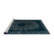 Sideview of Machine Washable Abstract Deep Teal Green Rug, wshabs2791