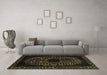 Machine Washable Abstract Brown Modern Rug in a Living Room,, wshabs2791brn