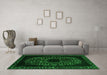 Machine Washable Abstract Green Modern Area Rugs in a Living Room,, wshabs2791grn