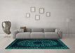 Machine Washable Abstract Turquoise Modern Area Rugs in a Living Room,, wshabs2791turq