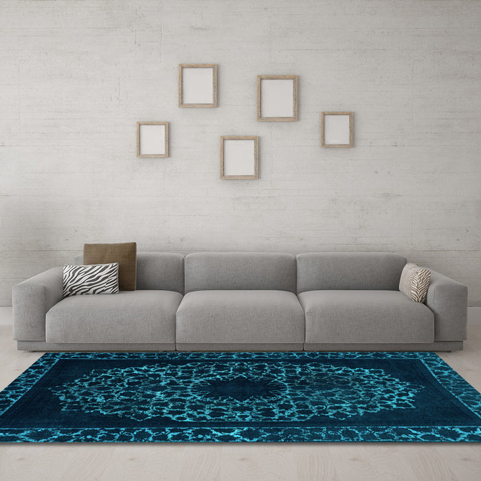 Machine Washable Abstract Light Blue Modern Rug in a Living Room, wshabs2791lblu