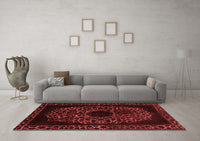 Machine Washable Abstract Red Modern Rug, wshabs2791red