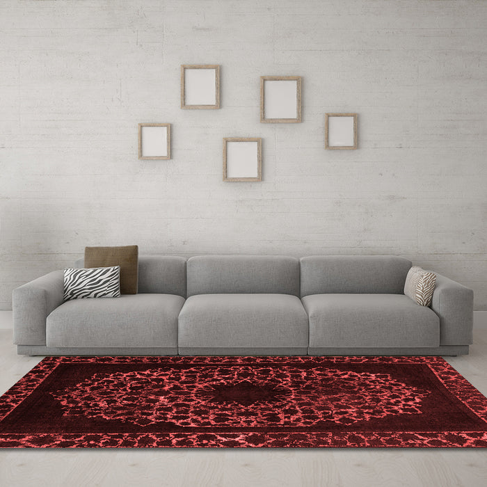 Modern Red Washable Rugs