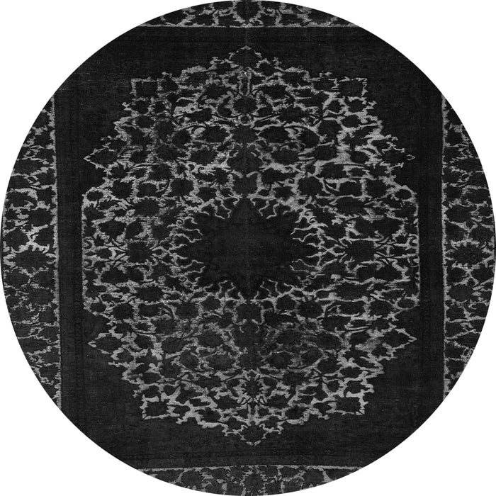 Round Machine Washable Abstract Gray Modern Rug, wshabs2791gry