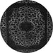 Round Machine Washable Abstract Gray Modern Rug, wshabs2791gry