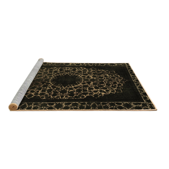 Sideview of Machine Washable Abstract Brown Modern Rug, wshabs2791brn