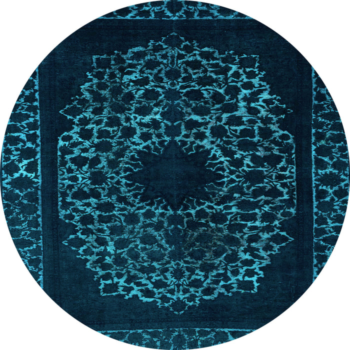 Round Abstract Light Blue Modern Rug, abs2791lblu