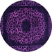 Round Machine Washable Abstract Pink Modern Rug, wshabs2791pnk