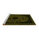 Sideview of Machine Washable Abstract Yellow Modern Rug, wshabs2791yw