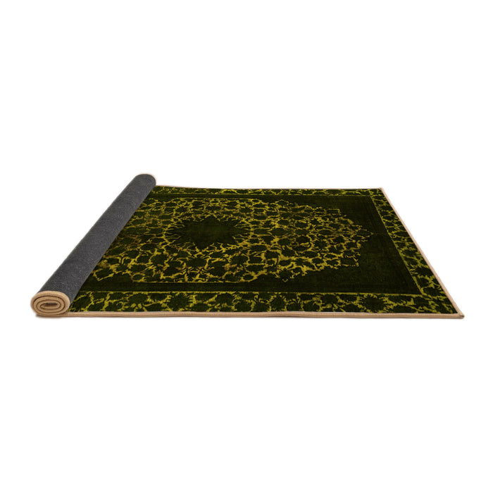 Sideview of Abstract Yellow Modern Rug, abs2791yw