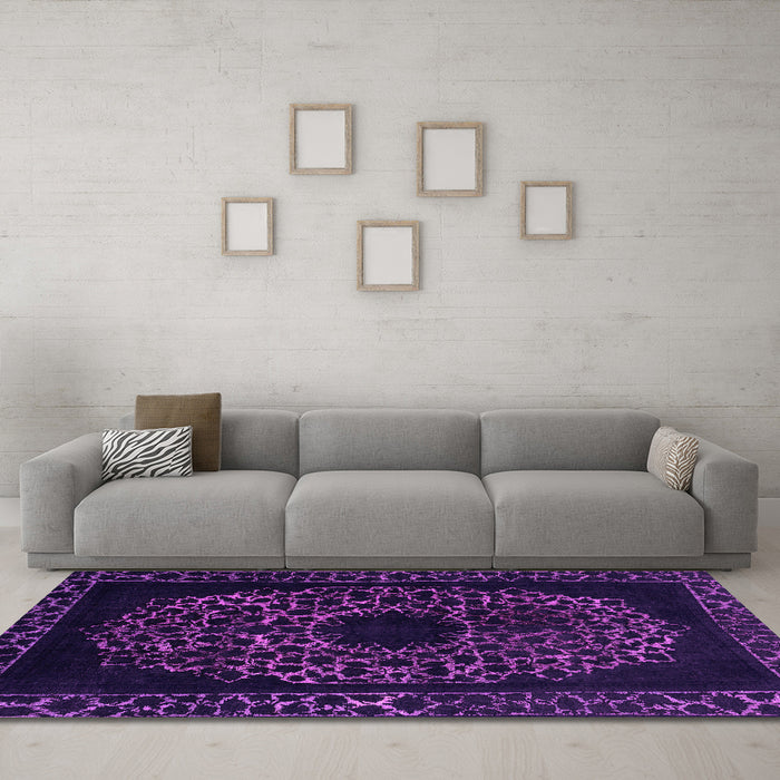 Machine Washable Abstract Pink Modern Rug in a Living Room, wshabs2791pnk