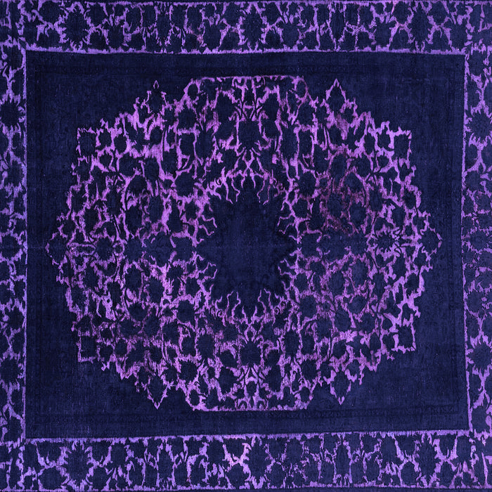 Square Machine Washable Abstract Purple Modern Area Rugs, wshabs2791pur