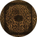 Round Abstract Orange Modern Rug, abs2791org