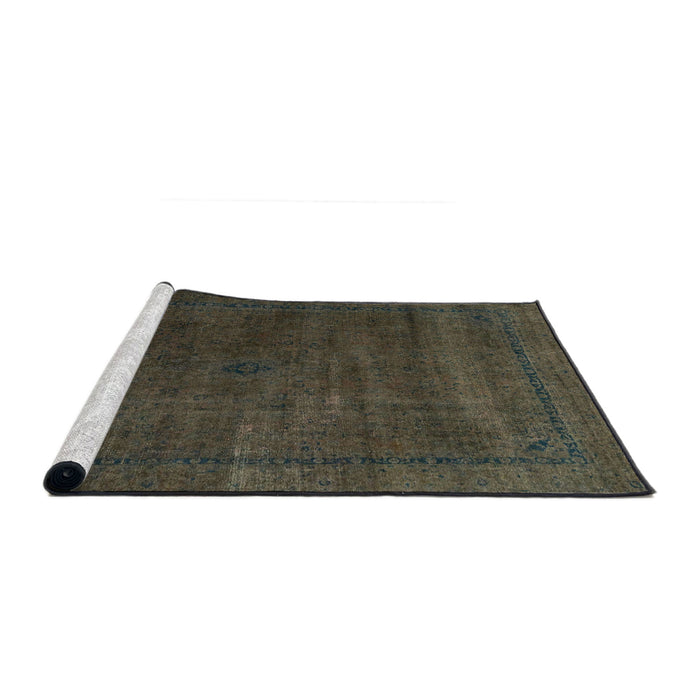 Sideview of Machine Washable Abstract Coffee Brown Rug, wshabs2792