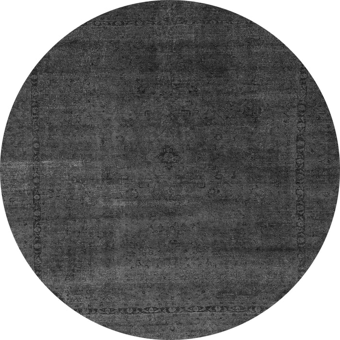 Round Machine Washable Abstract Gray Modern Rug, wshabs2792gry