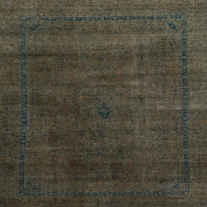 Square Abstract Coffee Brown Modern Rug, abs2792