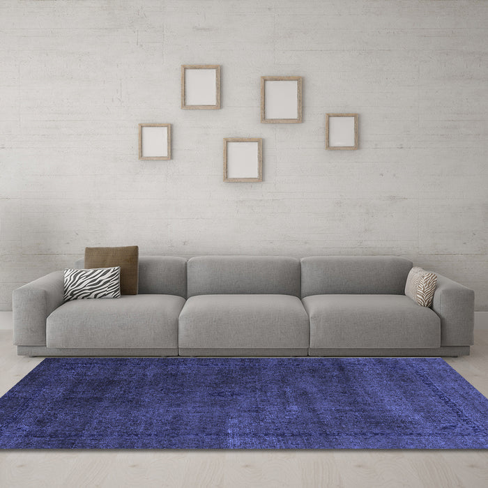 Machine Washable Abstract Blue Modern Rug in a Living Room, wshabs2792blu