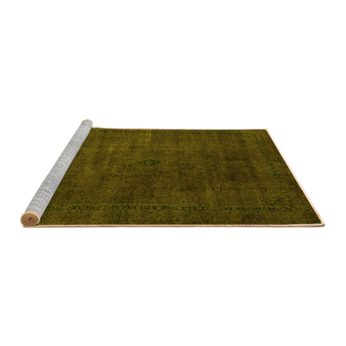 Sideview of Machine Washable Abstract Yellow Modern Rug, wshabs2792yw