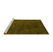 Sideview of Machine Washable Abstract Yellow Modern Rug, wshabs2792yw