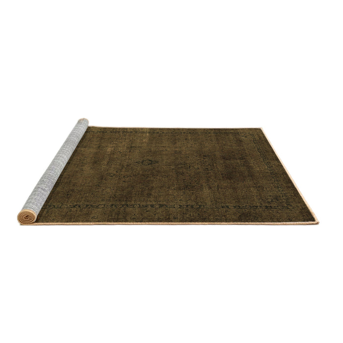 Sideview of Machine Washable Abstract Brown Modern Rug, wshabs2792brn