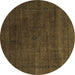 Round Machine Washable Abstract Brown Modern Rug, wshabs2792brn