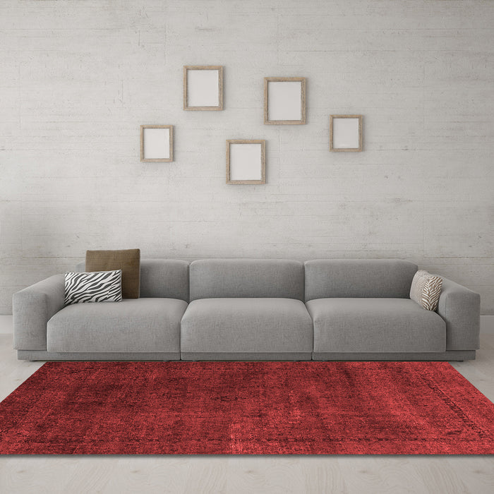 Modern Red Washable Rugs