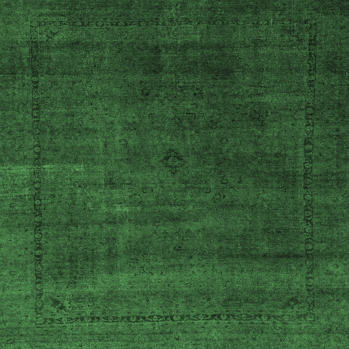 Square Machine Washable Abstract Emerald Green Modern Area Rugs, wshabs2792emgrn