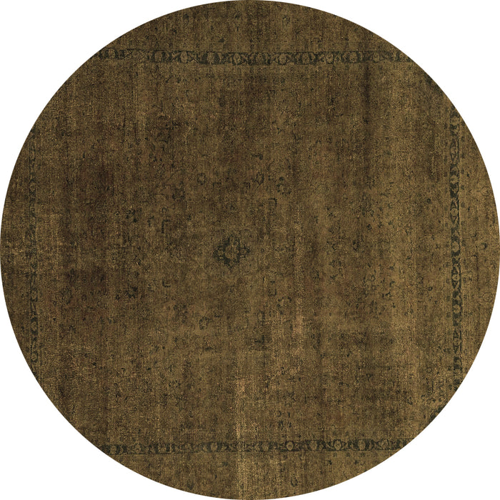 Round Abstract Brown Modern Rug, abs2792brn