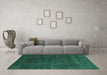 Machine Washable Abstract Turquoise Modern Area Rugs in a Living Room,, wshabs2792turq