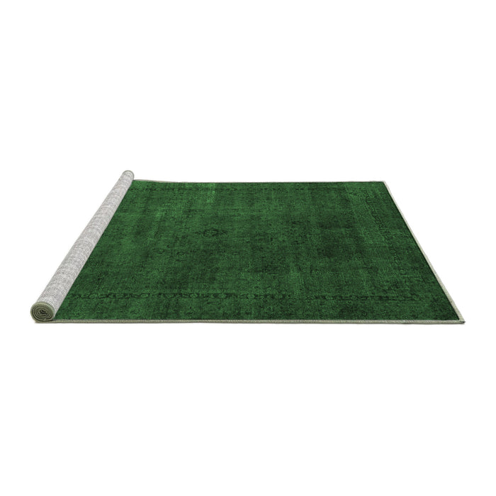 Sideview of Machine Washable Abstract Emerald Green Modern Area Rugs, wshabs2792emgrn