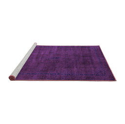 Sideview of Machine Washable Abstract Purple Modern Area Rugs, wshabs2792pur